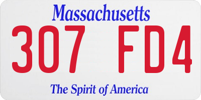 MA license plate 307FD4