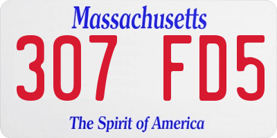 MA license plate 307FD5