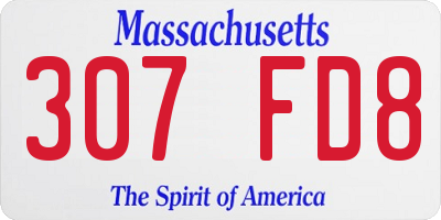 MA license plate 307FD8
