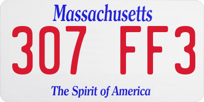 MA license plate 307FF3