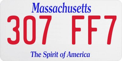 MA license plate 307FF7