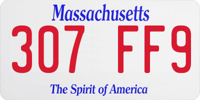 MA license plate 307FF9
