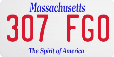 MA license plate 307FG0