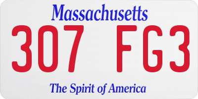 MA license plate 307FG3