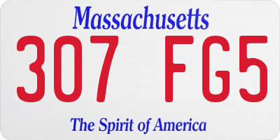 MA license plate 307FG5