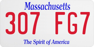 MA license plate 307FG7