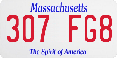 MA license plate 307FG8