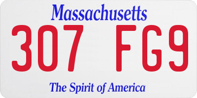 MA license plate 307FG9