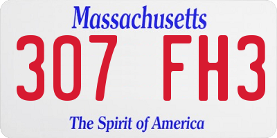 MA license plate 307FH3