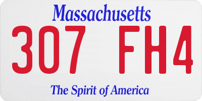 MA license plate 307FH4