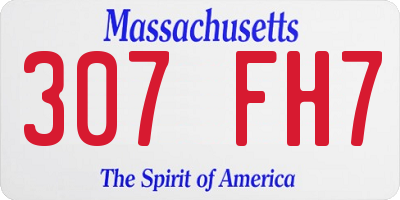 MA license plate 307FH7
