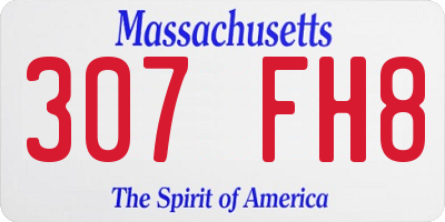MA license plate 307FH8
