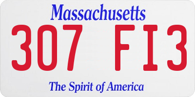 MA license plate 307FI3