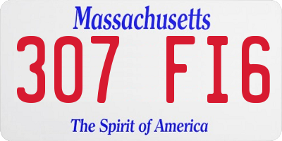 MA license plate 307FI6