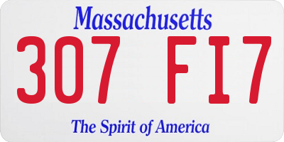 MA license plate 307FI7