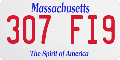 MA license plate 307FI9