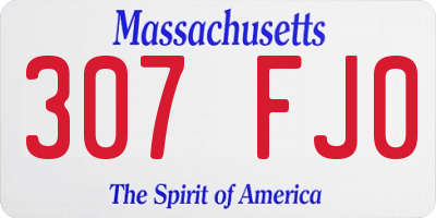 MA license plate 307FJ0