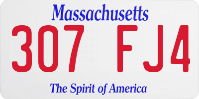MA license plate 307FJ4