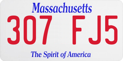 MA license plate 307FJ5