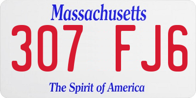 MA license plate 307FJ6
