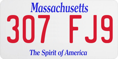 MA license plate 307FJ9
