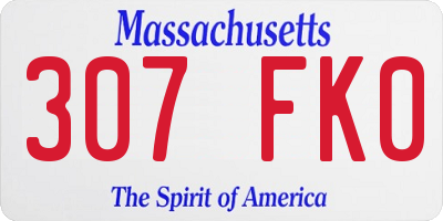 MA license plate 307FK0