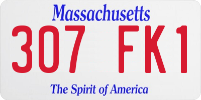 MA license plate 307FK1