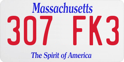 MA license plate 307FK3
