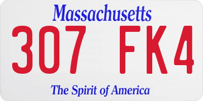 MA license plate 307FK4