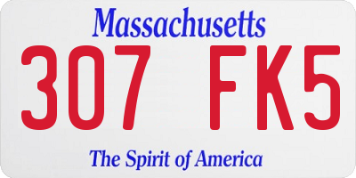 MA license plate 307FK5