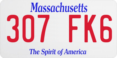 MA license plate 307FK6