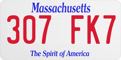 MA license plate 307FK7