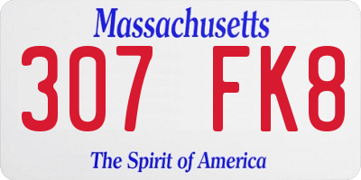 MA license plate 307FK8