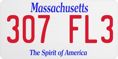 MA license plate 307FL3