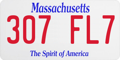 MA license plate 307FL7