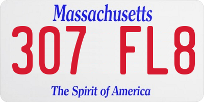 MA license plate 307FL8