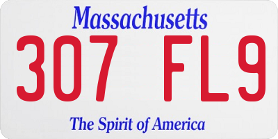 MA license plate 307FL9