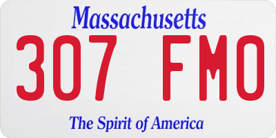MA license plate 307FM0