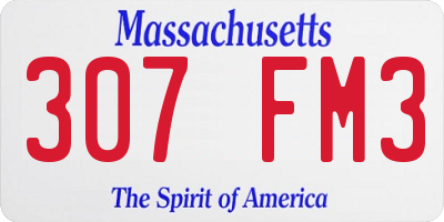 MA license plate 307FM3