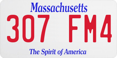 MA license plate 307FM4