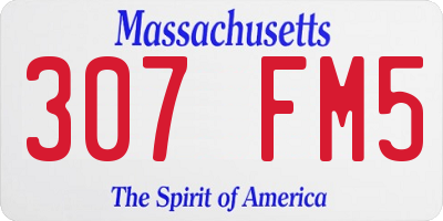 MA license plate 307FM5