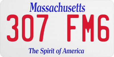 MA license plate 307FM6