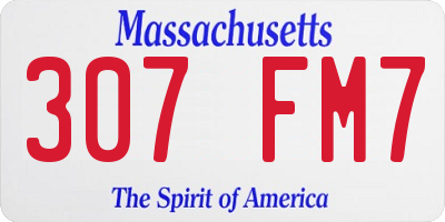 MA license plate 307FM7
