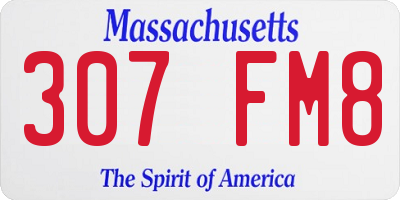 MA license plate 307FM8