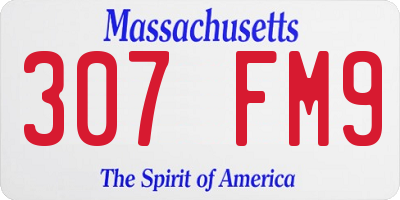 MA license plate 307FM9