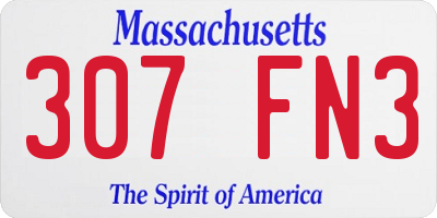 MA license plate 307FN3