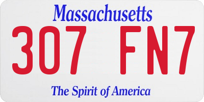 MA license plate 307FN7