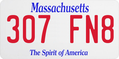 MA license plate 307FN8