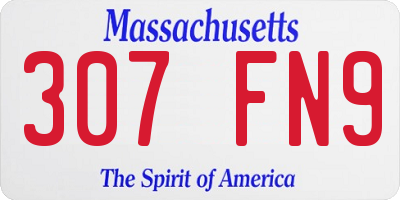 MA license plate 307FN9