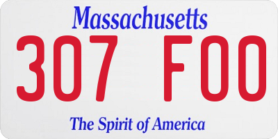 MA license plate 307FO0